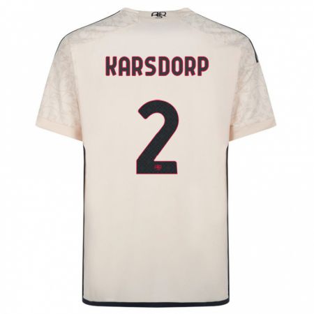Kandiny Mujer Camiseta Rick Karsdorp #2 Blanquecino 2ª Equipación 2023/24 La Camisa Chile