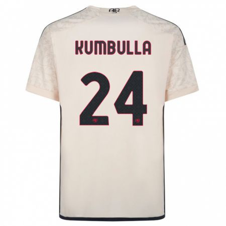Kandiny Mujer Camiseta Marash Kumbulla #24 Blanquecino 2ª Equipación 2023/24 La Camisa Chile