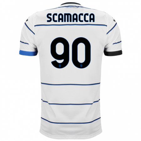 Kandiny Mujer Camiseta Gianluca Scamacca #90 Blanco 2ª Equipación 2023/24 La Camisa Chile