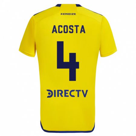Kandiny Mujer Camiseta Natan Acosta #4 Amarillo 2ª Equipación 2023/24 La Camisa Chile
