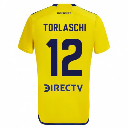 Kandiny Mujer Camiseta Lucas Torlaschi #12 Amarillo 2ª Equipación 2023/24 La Camisa Chile