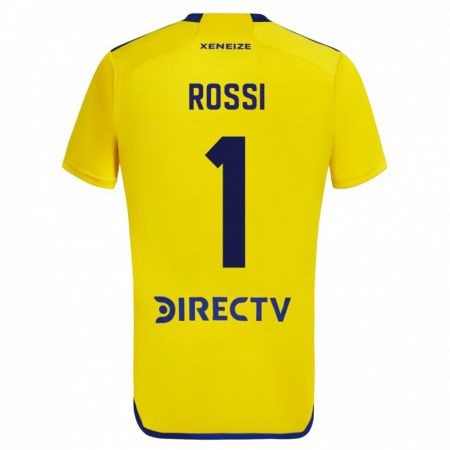 Kandiny Mujer Camiseta Agustin Rossi #1 Amarillo 2ª Equipación 2023/24 La Camisa Chile