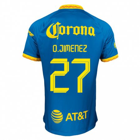 Kandiny Mujer Camiseta Óscar Jiménez #27 Azul 2ª Equipación 2023/24 La Camisa Chile