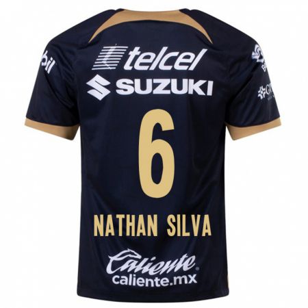 Kandiny Mujer Camiseta Nathan Silva #6 Azul Oscuro 2ª Equipación 2023/24 La Camisa Chile