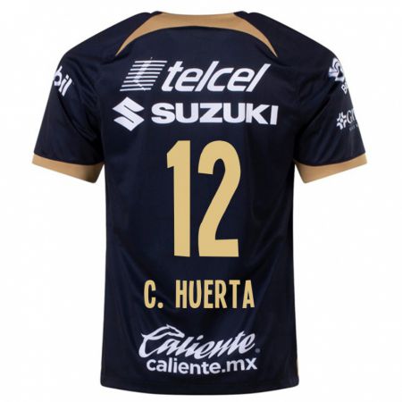 Kandiny Mujer Camiseta César Huerta #12 Azul Oscuro 2ª Equipación 2023/24 La Camisa Chile