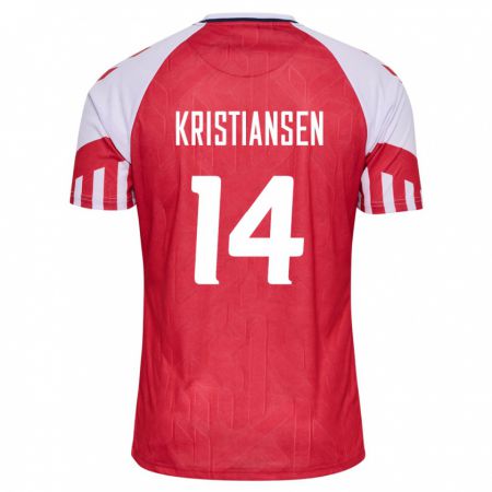 Kandiny Niño Camiseta Dinamarca Victor Kristiansen #14 Rojo 1ª Equipación 24-26 La Camisa Chile