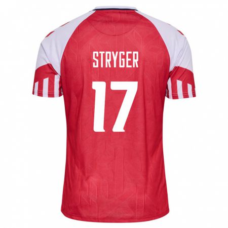 Kandiny Niño Camiseta Dinamarca Jens Stryger Larsen #17 Rojo 1ª Equipación 24-26 La Camisa Chile