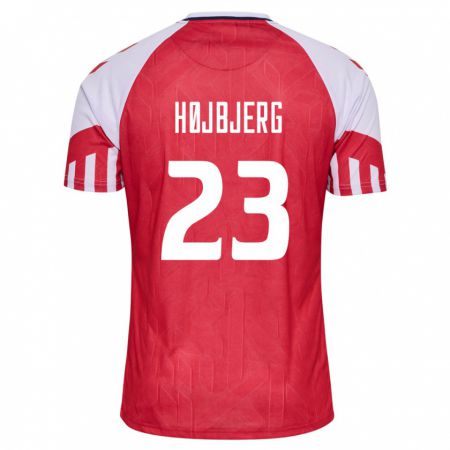 Kandiny Niño Camiseta Dinamarca Pierre-Emile Højbjerg #23 Rojo 1ª Equipación 24-26 La Camisa Chile