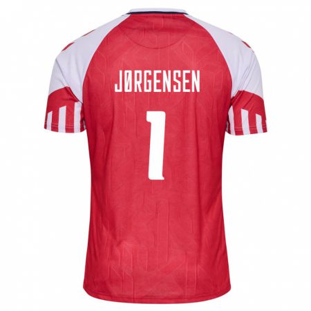 Kandiny Niño Camiseta Dinamarca Filip Jørgensen #1 Rojo 1ª Equipación 24-26 La Camisa Chile
