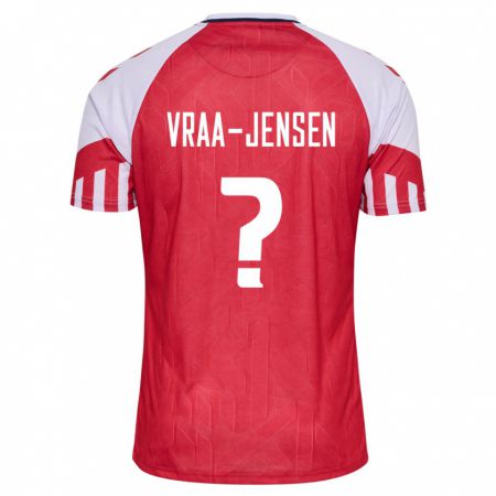 Kandiny Niño Camiseta Dinamarca Ludwig Vraa-Jensen #0 Rojo 1ª Equipación 24-26 La Camisa Chile