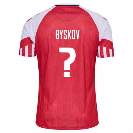 Kandiny Niño Camiseta Dinamarca Valdemar Byskov #0 Rojo 1ª Equipación 24-26 La Camisa Chile