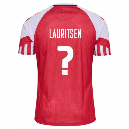 Kandiny Niño Camiseta Dinamarca Mads Lauritsen #0 Rojo 1ª Equipación 24-26 La Camisa Chile