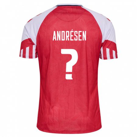 Kandiny Niño Camiseta Dinamarca Aske Andrésen #0 Rojo 1ª Equipación 24-26 La Camisa Chile