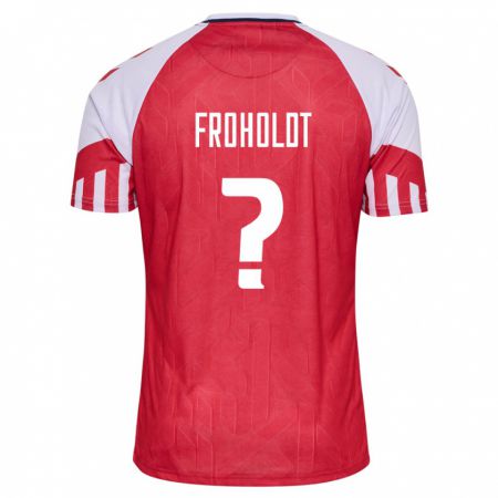Kandiny Niño Camiseta Dinamarca Victor Froholdt #0 Rojo 1ª Equipación 24-26 La Camisa Chile