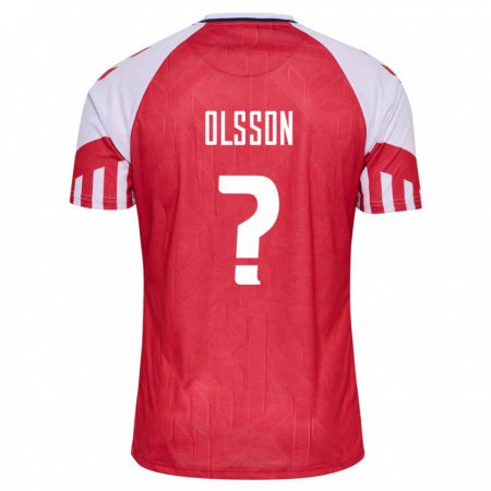 Kandiny Niño Camiseta Dinamarca Cornelius Olsson #0 Rojo 1ª Equipación 24-26 La Camisa Chile