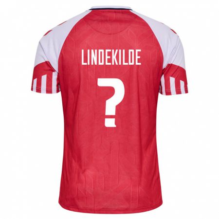 Kandiny Niño Camiseta Dinamarca Jonatan Lindekilde #0 Rojo 1ª Equipación 24-26 La Camisa Chile