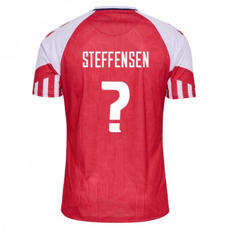 Kandiny Niño Camiseta Dinamarca Mark Steffensen #0 Rojo 1ª Equipación 24-26 La Camisa Chile