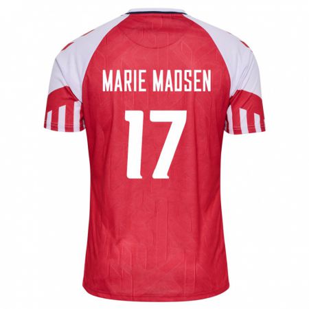 Kandiny Niño Camiseta Dinamarca Rikke Marie Madsen #17 Rojo 1ª Equipación 24-26 La Camisa Chile