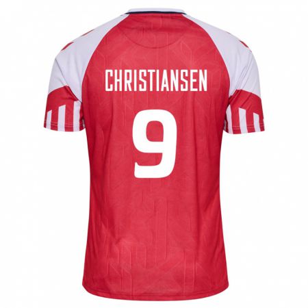 Kandiny Niño Camiseta Dinamarca Nanna Christiansen #9 Rojo 1ª Equipación 24-26 La Camisa Chile