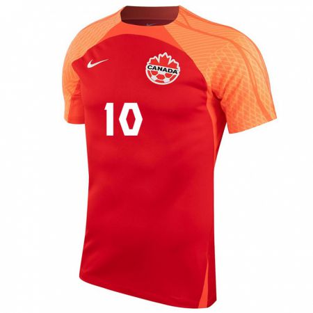 Kandiny Niño Camiseta Canadá Aidan Daniels #10 Naranja 1ª Equipación 24-26 La Camisa Chile