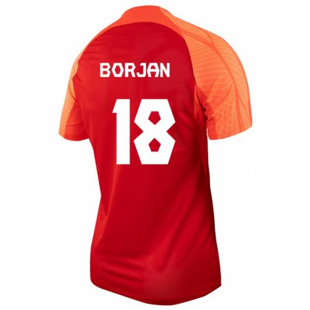 Kandiny Niño Camiseta Canadá Milan Borjan #18 Naranja 1ª Equipación 24-26 La Camisa Chile