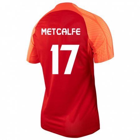 Kandiny Niño Camiseta Canadá Patrick Metcalfe #17 Naranja 1ª Equipación 24-26 La Camisa Chile