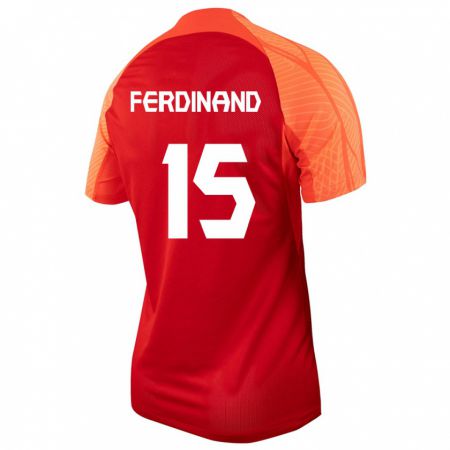 Kandiny Niño Camiseta Canadá Keesean Ferdinand #15 Naranja 1ª Equipación 24-26 La Camisa Chile