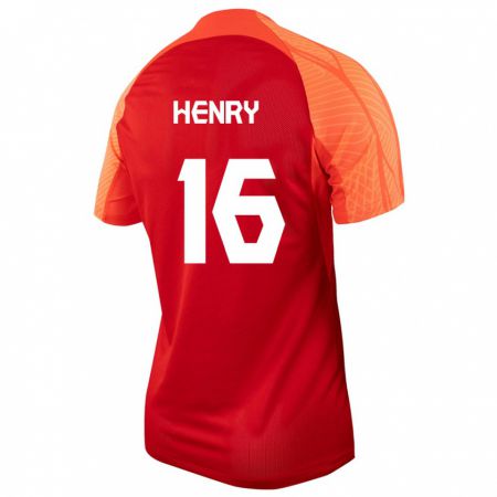 Kandiny Niño Camiseta Canadá Maël Henry #16 Naranja 1ª Equipación 24-26 La Camisa Chile