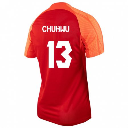 Kandiny Niño Camiseta Canadá Richard Chukwu #13 Naranja 1ª Equipación 24-26 La Camisa Chile