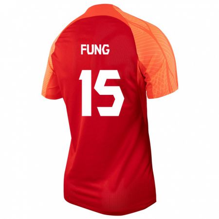 Kandiny Niño Camiseta Canadá Victor Fung #15 Naranja 1ª Equipación 24-26 La Camisa Chile