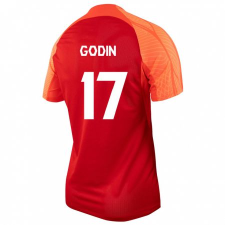 Kandiny Niño Camiseta Canadá Étienne Godin #17 Naranja 1ª Equipación 24-26 La Camisa Chile