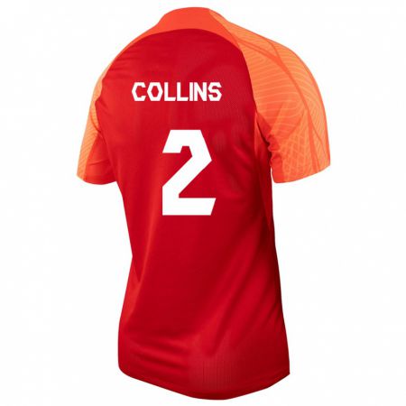 Kandiny Niño Camiseta Canadá Sydney Collins #2 Naranja 1ª Equipación 24-26 La Camisa Chile