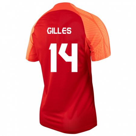 Kandiny Niño Camiseta Canadá Vanessa Gilles #14 Naranja 1ª Equipación 24-26 La Camisa Chile