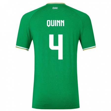 Kandiny Niño Camiseta Irlanda Louise Quinn #4 Verde 1ª Equipación 24-26 La Camisa Chile