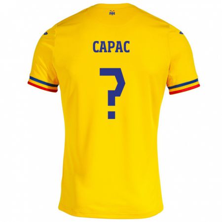 Kandiny Niño Camiseta Rumania Alexandru Capac #0 Amarillo 1ª Equipación 24-26 La Camisa Chile