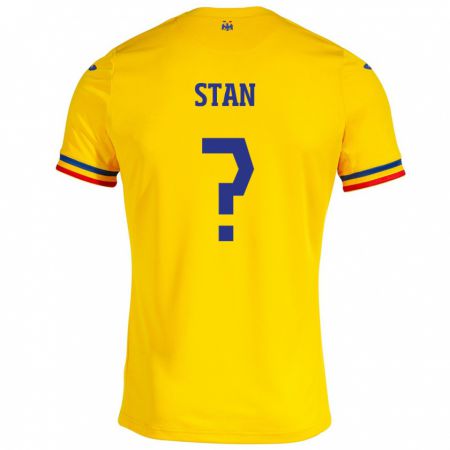 Kandiny Niño Camiseta Rumania Alexandru Stan #0 Amarillo 1ª Equipación 24-26 La Camisa Chile