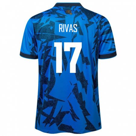 Kandiny Niño Camiseta El Salvador Eduardo Rivas #17 Azul 1ª Equipación 24-26 La Camisa Chile