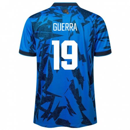 Kandiny Niño Camiseta El Salvador Steven Guerra #19 Azul 1ª Equipación 24-26 La Camisa Chile
