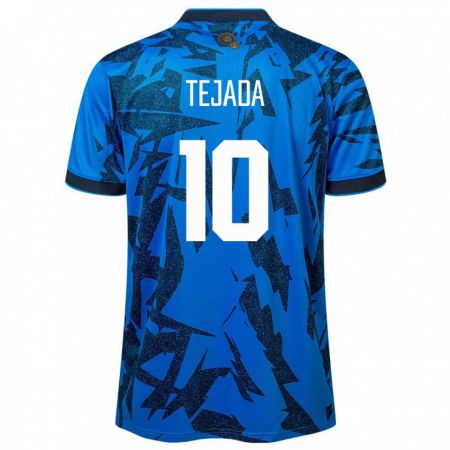 Kandiny Niño Camiseta El Salvador Rafael Tejada #10 Azul 1ª Equipación 24-26 La Camisa Chile
