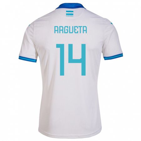 Kandiny Niño Camiseta Honduras Carlos Argueta #14 Blanco 1ª Equipación 24-26 La Camisa Chile