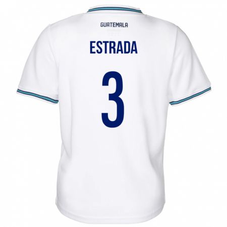 Kandiny Niño Camiseta Guatemala Carlos Estrada #3 Blanco 1ª Equipación 24-26 La Camisa Chile