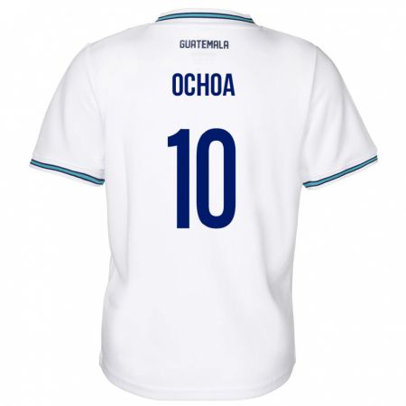 Kandiny Niño Camiseta Guatemala José Ochoa #10 Blanco 1ª Equipación 24-26 La Camisa Chile