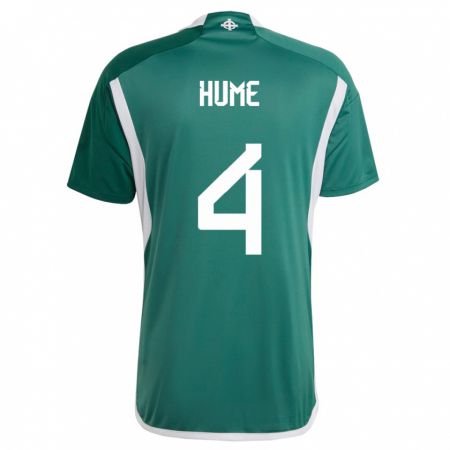 Kandiny Niño Camiseta Irlanda Del Norte Trai Hume #4 Verde 1ª Equipación 24-26 La Camisa Chile