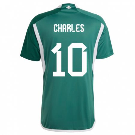 Kandiny Niño Camiseta Irlanda Del Norte Dion Charles #10 Verde 1ª Equipación 24-26 La Camisa Chile