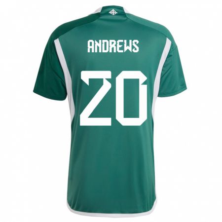 Kandiny Niño Camiseta Irlanda Del Norte Joely Andrews #20 Verde 1ª Equipación 24-26 La Camisa Chile