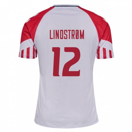Kandiny Niño Camiseta Dinamarca Jesper Lindstrøm #12 Blanco 2ª Equipación 24-26 La Camisa Chile