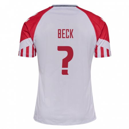Kandiny Niño Camiseta Dinamarca Julius Beck #0 Blanco 2ª Equipación 24-26 La Camisa Chile
