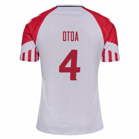 Kandiny Niño Camiseta Dinamarca Sebastian Otoa #4 Blanco 2ª Equipación 24-26 La Camisa Chile