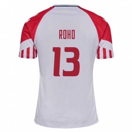 Kandiny Niño Camiseta Dinamarca Emil Rohd #13 Blanco 2ª Equipación 24-26 La Camisa Chile