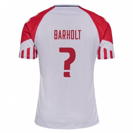 Kandiny Niño Camiseta Dinamarca Noah Barholt #0 Blanco 2ª Equipación 24-26 La Camisa Chile